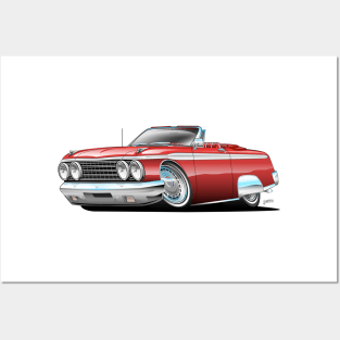 Classic Sixties American Convertible Muscle Car Cartoon Posters and Art